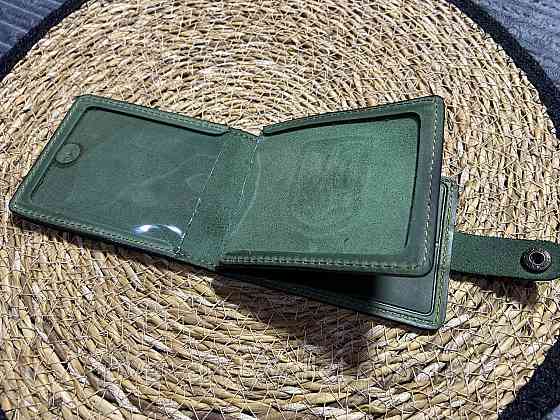 Шкіряна обкладинка портмоне на кнопці Інвалід війни P-Leather Київ