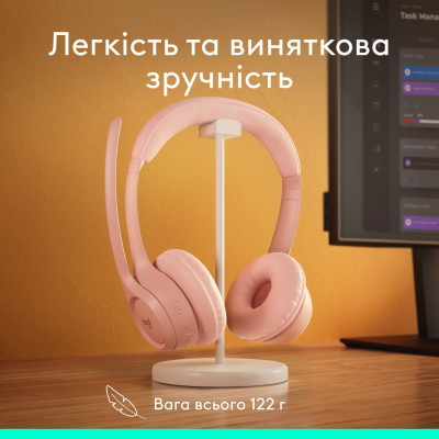 Наушники Logitech Zone 300 Bluetooth Rose (981-001412) Винница - изображение 10