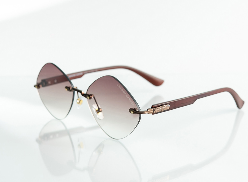 Женские брендовые безоправные очки Chrome Hearts (20870) brown Киев - изображение 2