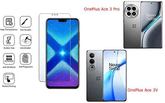 Защитное стекло NeoGlass для OnePlus Ace 3 Pro, OnePlus Ace 3V – ультрапрозрачное и устойчивое Киев