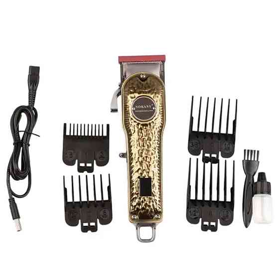 Машинка для стрижки Sokany акумуляторна з 4 насадками та USB золото SK-LF-9976 Коломыя