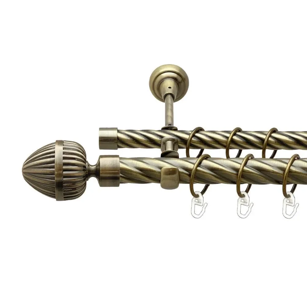 Карниз Orvit Одеон металевий дворядний відкритий скручена труба кільце металеве Антик 25\19 мм 240 см Львов - изображение 1