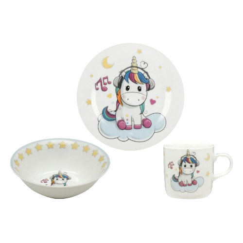 Набір дитячого посуду Unicorn 3 пр.:(тарілка/миска/чашка) Bager Житомир