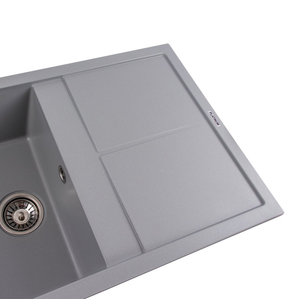 PLATINUM Гранітна мийка для кухні Platinum 7950 Selena матова Сірий металік Киев - изображение 4
