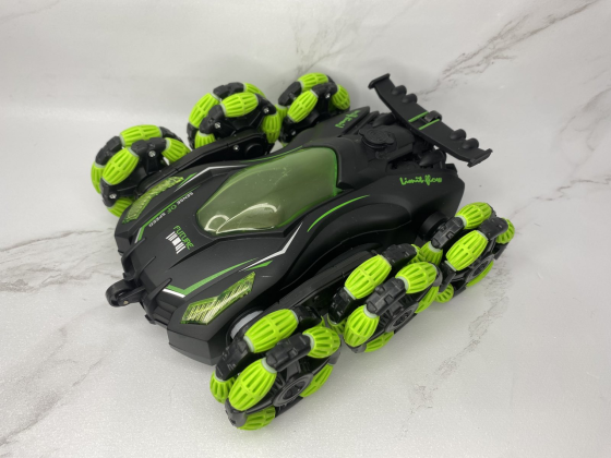 Б/В Трюкова машинка-перевертень Stunt Spray Truck PRO 6WD 1:18, 2.4 GHz, обертання 360°, LED, парогенератор, акумулятор, зелена Київ