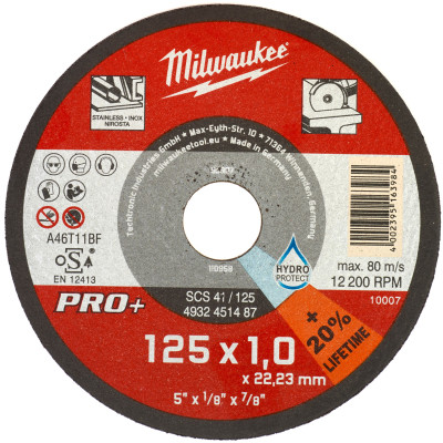 Круг отрезной Milwaukee по металлу SCS 41/125х1 PRO+, 125мм (4932451487) Винница - изображение 1