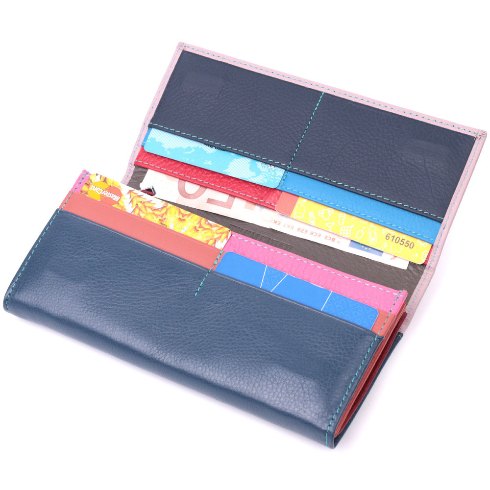 Жіночий практичний гаманець з натуральної шкіри ST Leather 22521 Різнокольоровий Київ - фото 5