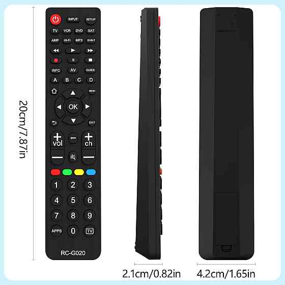 Універсальний пульт RC-G020 для телевізорів Samsung, Sharp, LG, Sony, Panasonic, Hisense, JVC Луцьк