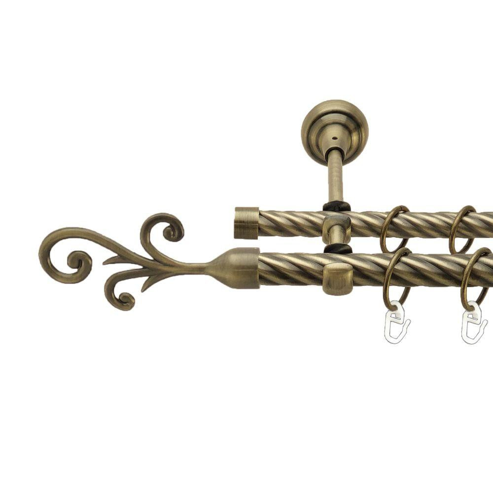 Карниз Orvit Фала металевий дворядний відкритий скручена труба кільце металеве Антик 19\16 мм 300 см (00-00017496) Львів - фото 1