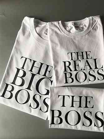 Футболки в стилі Family look для мами, тата та дитини — THE BOSS  ⁇  THE BIG BOSS  ⁇  THE REAL BOSS Чернівці