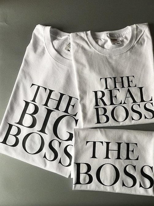 Футболки в стилі Family look для мами, тата та дитини — THE BOSS  ⁇  THE BIG BOSS  ⁇  THE REAL BOSS Чернівці - фото 1