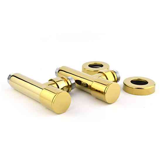 Кран кутовий для сушарок для рушників Raftec 1/2"х1/2" подовжений, золото, 2 шт. Київ