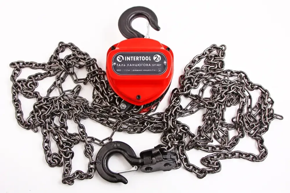 Лебедка цепная 2т Intertool (3.0 м/4.0 мм/разруш.нагр. 4.5 т) Винница - изображение 1