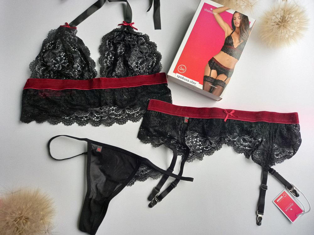 Романтичний жіночий комплект білизни L/XL Obsessive Rossita set  обстесів Славута - фото 1