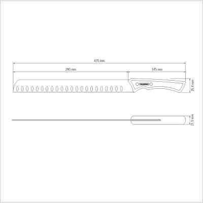 Кухонный нож Tramontina Churrasco Black Slicer 305 мм (22842/112) Винница