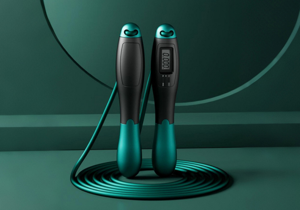 EasyFit Швидкісна скакалка з лічильником EasyFit чорний-зелений Коломия - фото 2