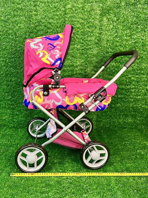 Коляска для ляльки Melogo металева з люлькою-перенескою кошиком Малинова (9369/82100) Чернігів - фото 7