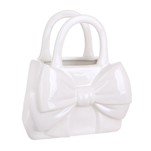 Ваза керамічна у формі сумочки Бант 20*12*22. 5см, колір - білий Житомир