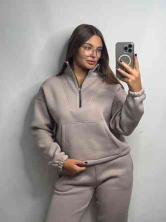 Флисовый спортивный костюм с молнией Капучино XL-2XL Харьков