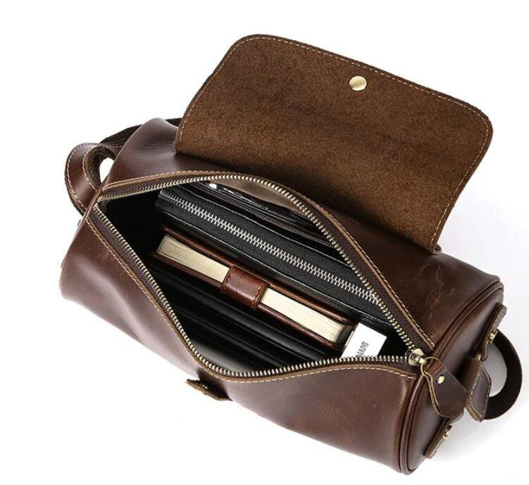 Сумка чоловіча закруглена Коричнева (Vintage) Київ - фото 12