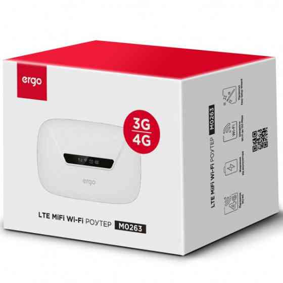 Маршрутизатор мобільний WIFI роутер ERGO M0263 (cat4) 3G/4G Wi-Fi Мобільний роутер (білий) (M0263) Київ