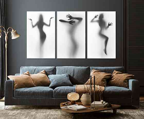 Модульна картина у вітальню/ спальню  Силует дівчини    ART-072_3A 70х130 см Київ