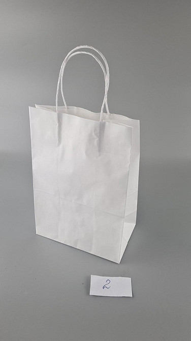 Пакет паперовий з ручками 28*19*11,5 см білий 25 шт Харків - фото 2