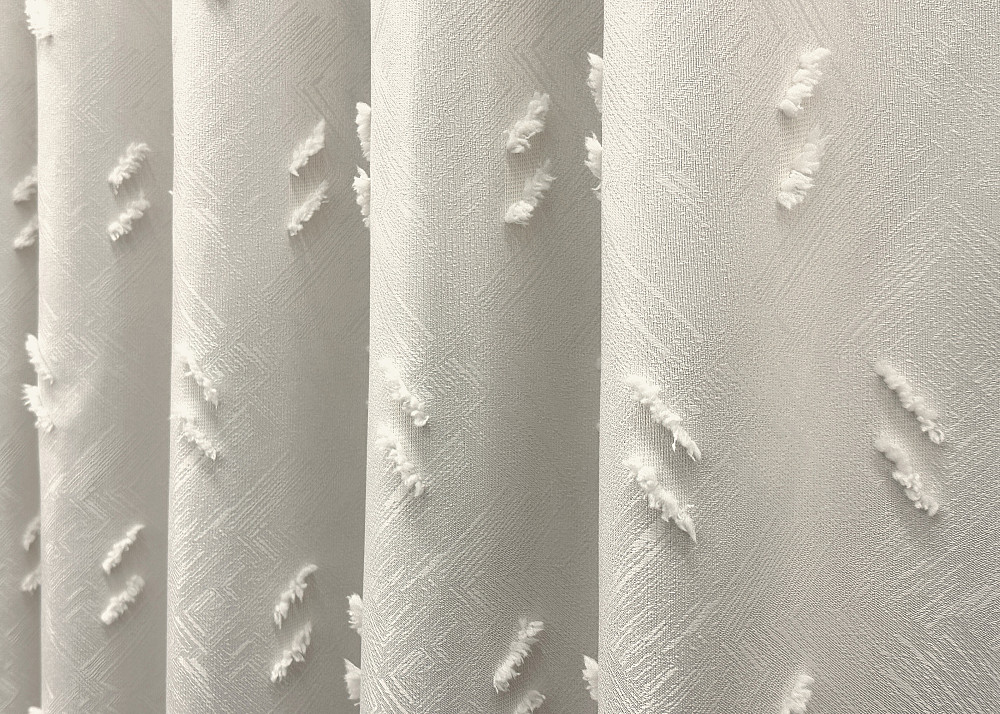 Комплект штор VR-Textil Льон Букле № 1881ш Молочний 165х295 см 2 шт (39-0106) Київ - фото 8