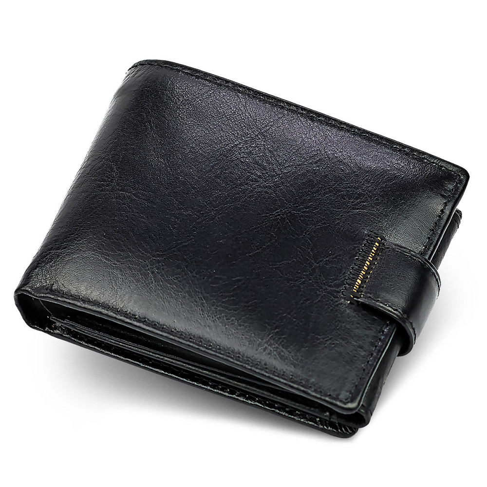 Класичне чоловіче портмоне з натуральної шкіри ST Leather В102 Чорний Київ - фото 3