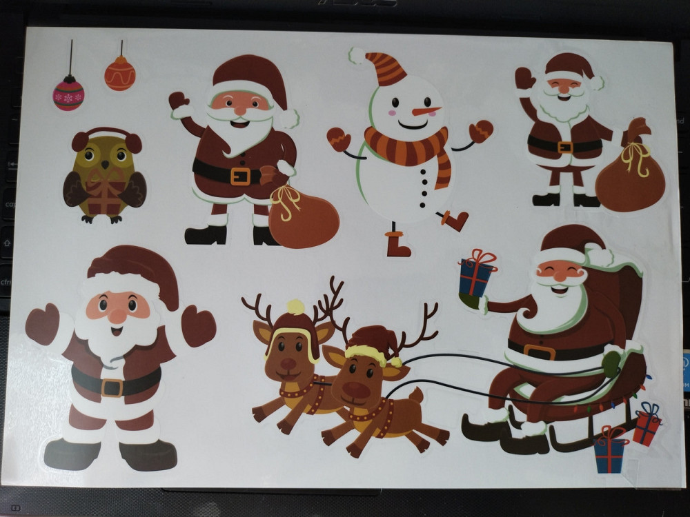 Новорічна наклейка Melinera 33 на 22 см різнобарвний Київ - фото 2