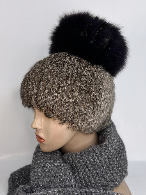 Шапка меховая женская фонарик Эльвира Серый Харьков - изображение 2