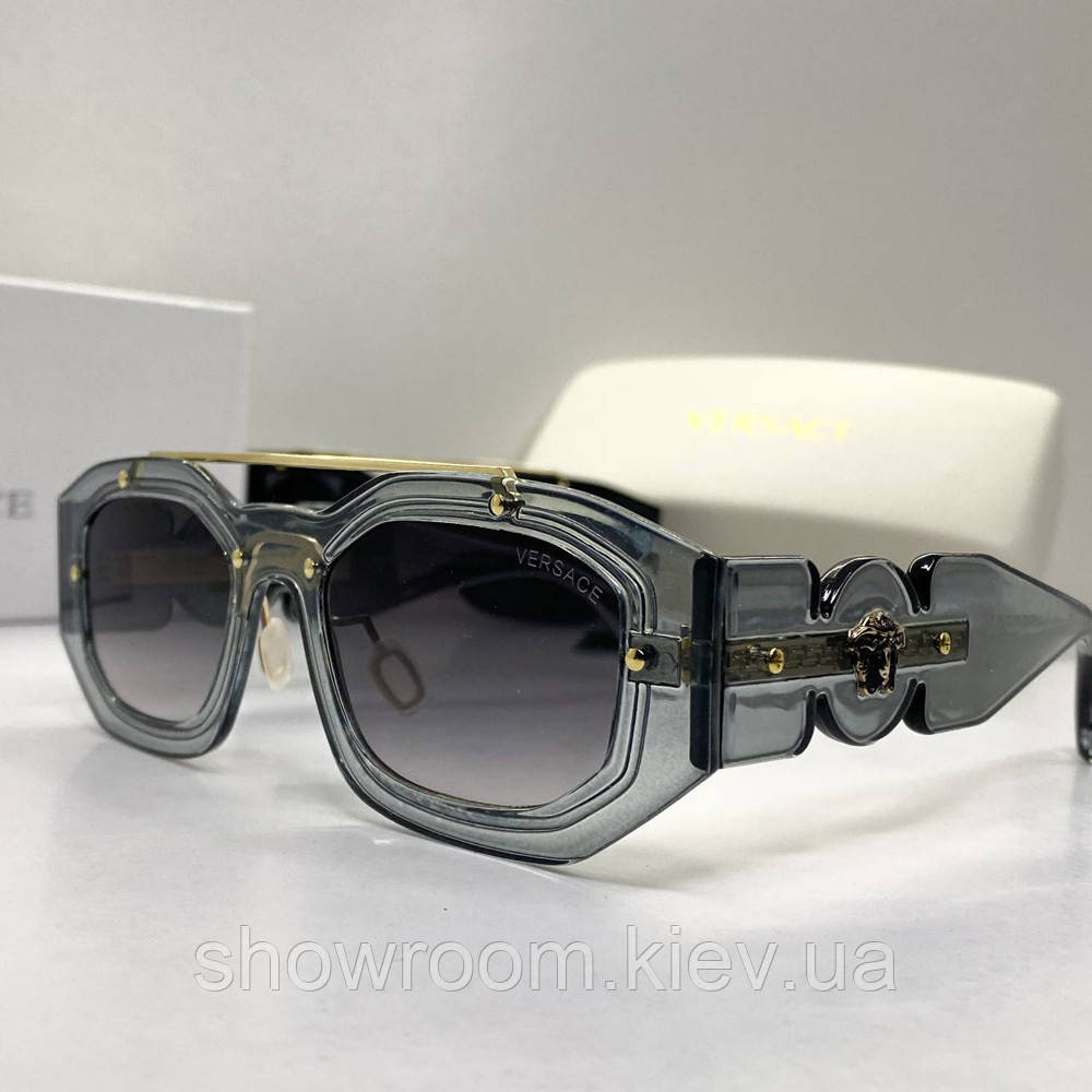 Жіночі стильні сонцезахисні окуляри VE (012) сірі Київ - фото 2