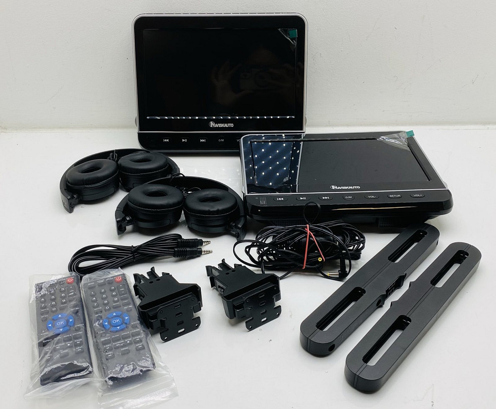 Портативний DVD-плеєр з двома екранами для автомобіля NAVISKAUTO BN1094B Луцьк - фото 1