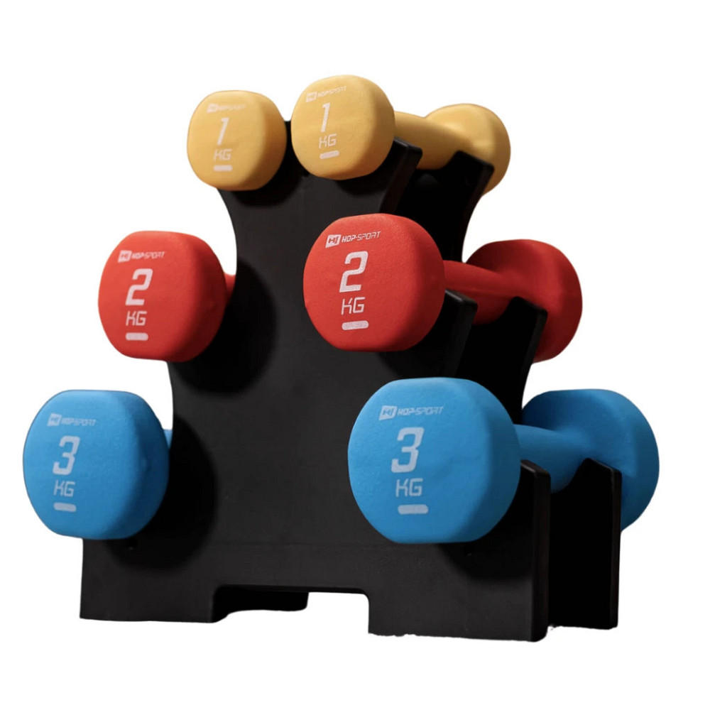 Набор гантелей для фитнеса и тренировок со стойкой Hop-Sport 12кг детские гантели гантели для дома Киев - изображение 2