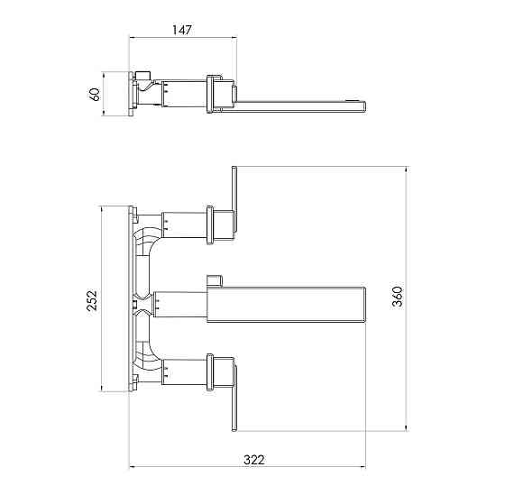 Смеситель для умывальника настенный IMPRESE DEIRA ZMK122001030 Киев