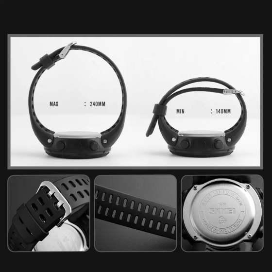 Часы мужские спортивные с компасом Skmei 1254 Compass (Черный) Винница