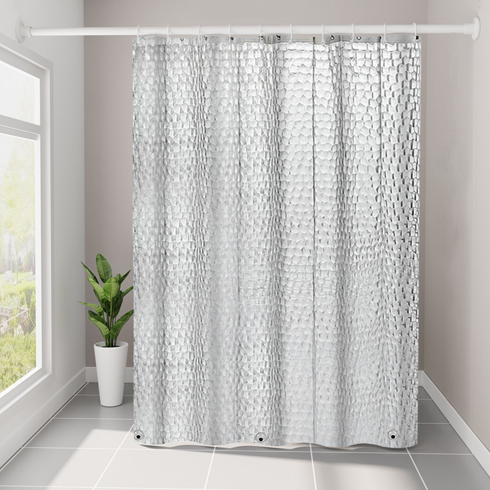 Шторка для ванної кімнати Bathlux 180 x 180 см з водовідштовхувальним покриттям, з геометричним візерунком Кам'янець-Подільський - фото 2