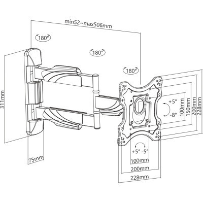Кронштейн Brateck KMA28-223L Вінниця - фото 7