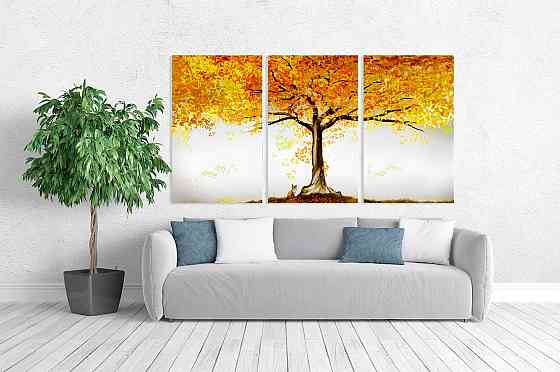Модульная картина в гостиную / спальню  Золота Осінь   ART-105_3A 100х150 см Киев