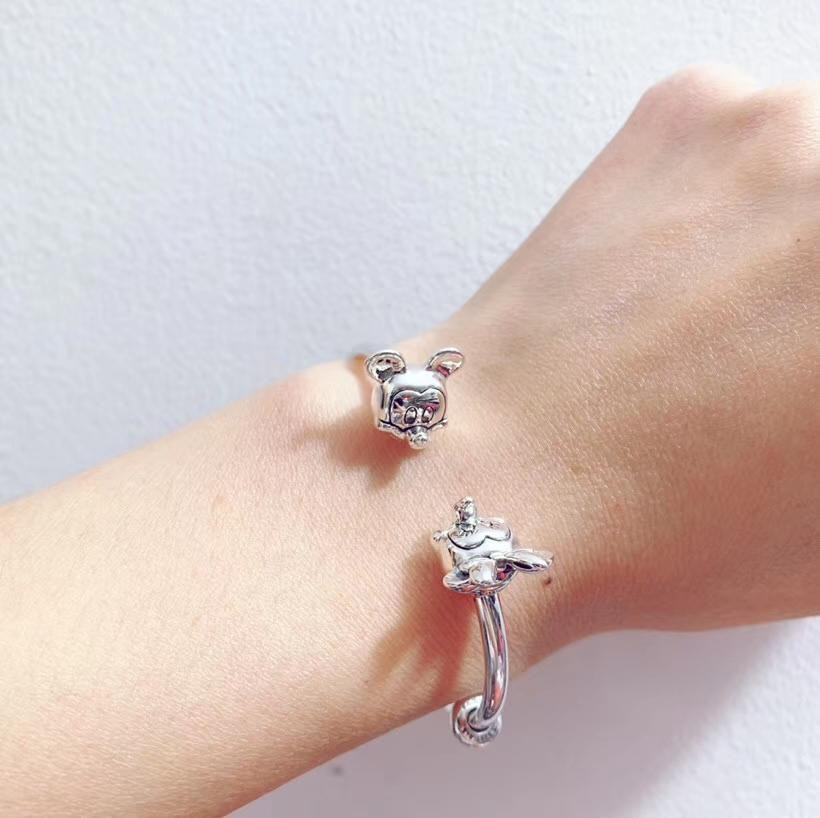 Срібний браслет для намистин Пандора -бангл відкритий "Міккі і Мінні" 597494 MasterSem Київ - фото 4