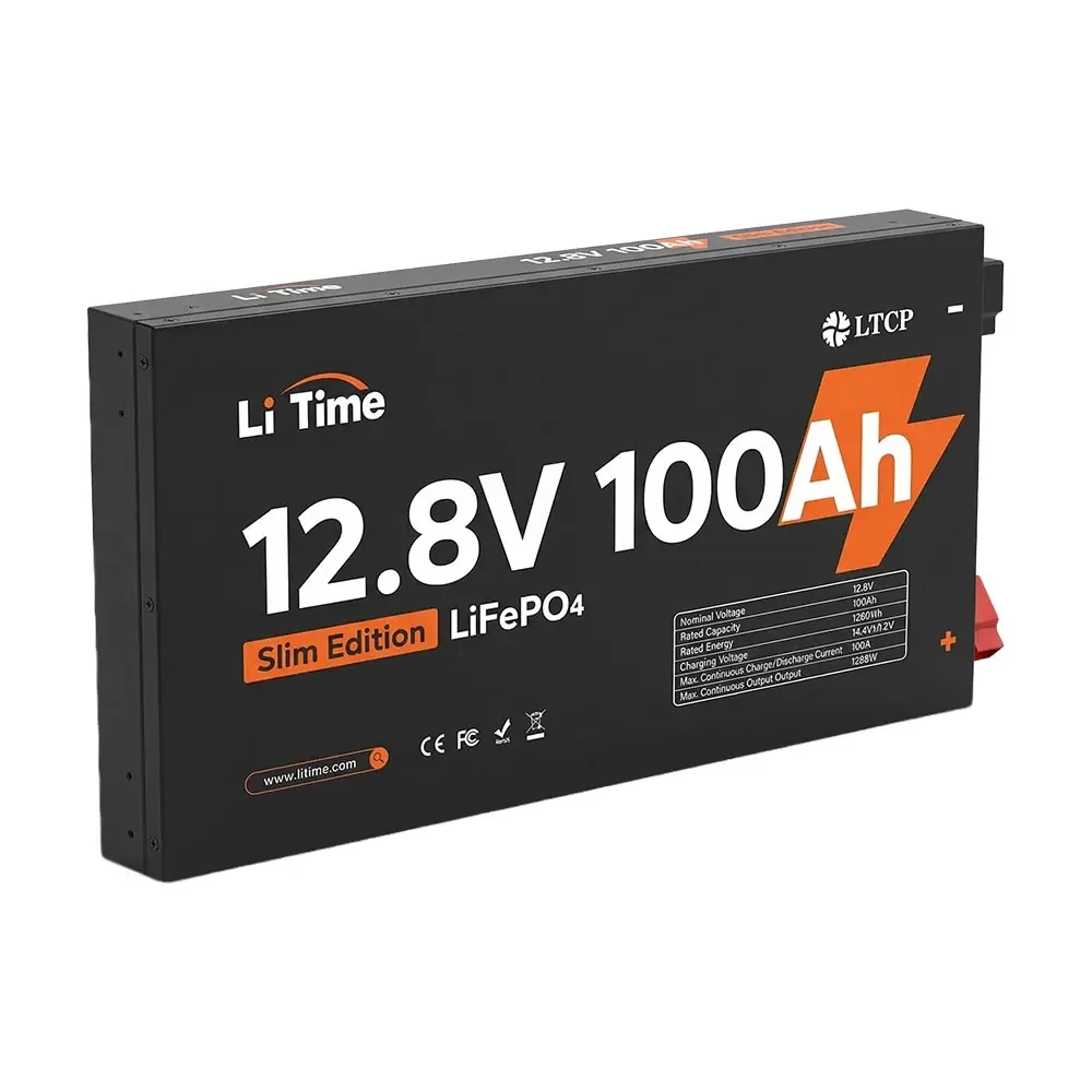 Акумуляторна батарея літій-залізо-фосфатна 12.8В 100А*год LiFePO4 LiTime Slim 12V100-100-SLIM-LTCP-4-SE100 ультратонка (44-00531) Киев - изображение 19