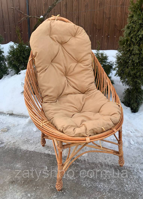 Кресло плетенное  большое с накидкой Киев - изображение 2