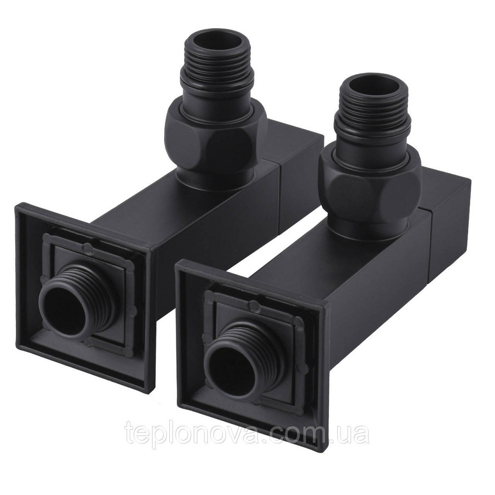 Набор Кран полуоборотный угловой с американкой SOLOMON LUX 1/2″ CUBE BLACK 8888 (1уп) Черновцы - изображение 5