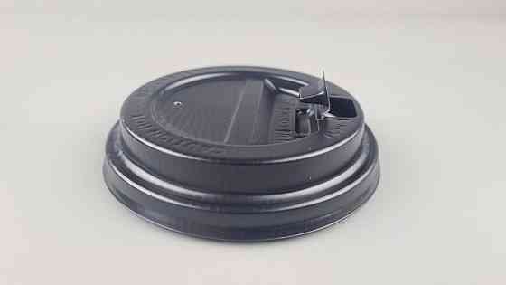 Кришка під склянку паперовий Ф90 (гар) Чорна Дніпро C НОСИКОМ (50 шт.) Харків