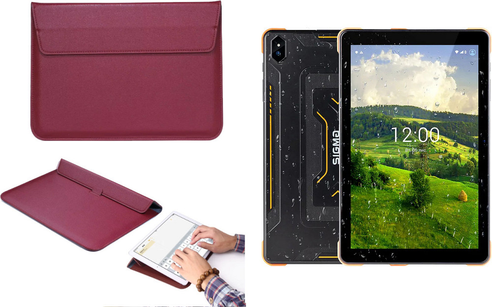 Чохол-конверт VitoCase для Sigma mobile TAB A1033 X-treme, з функцією підставки для планшета Бордовий Київ - фото 1