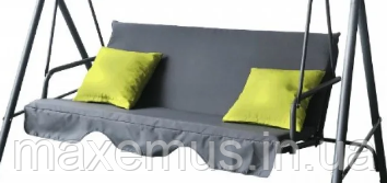 Садовые качели Botro B703 A с навесом и подушками качели для сада и дачи серая с салатовыми подушками Мостиська - фото 17
