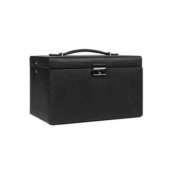 Скринька для коштовностей Friedrich Lederwaren Classico на 4 відділення (24х15х16 см) Чорно-рожевий Київ