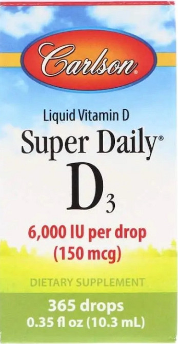 Витамин D3 масляный Carlson Vitamin D3 6,000 МЕ 10.3 мл Киев - изображение 1