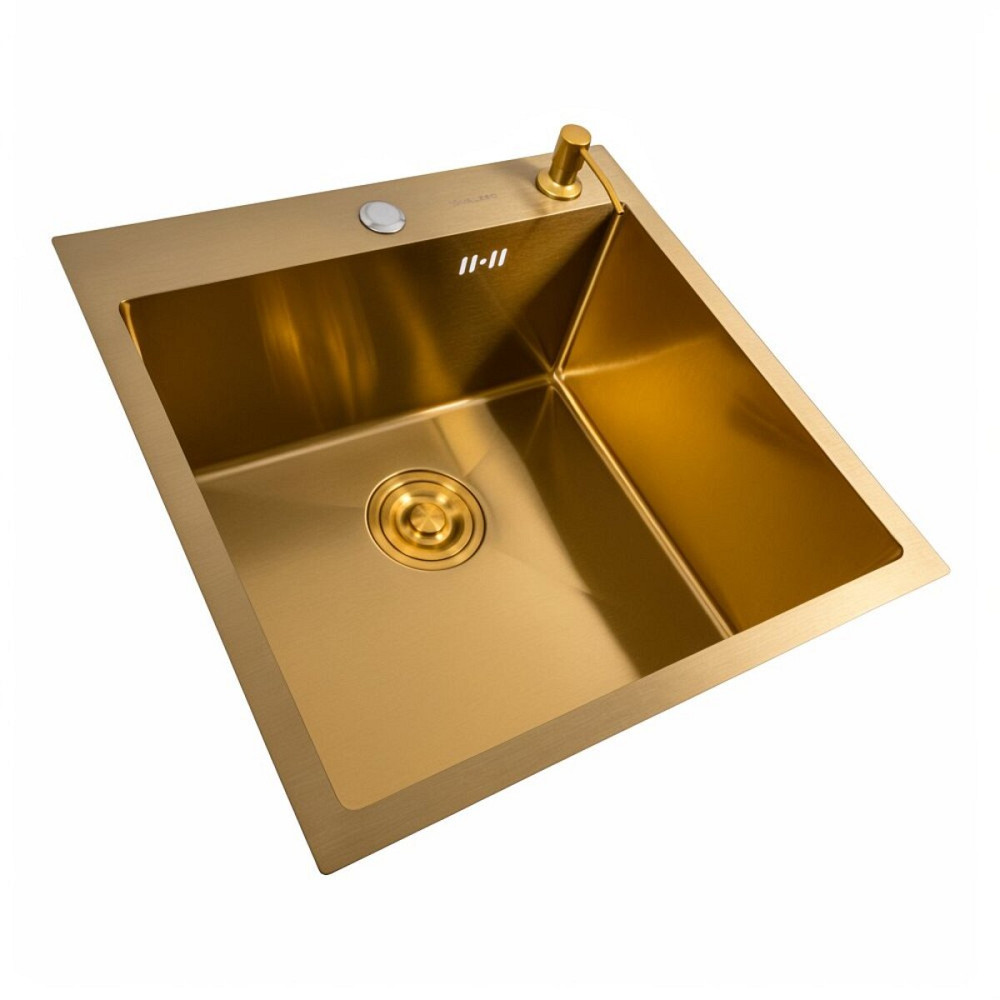 VALESO Кухонна мийка 50*50 PVD Gold Valeso Handmade (сифон круглий, 3,0/0,8) Киев - изображение 2