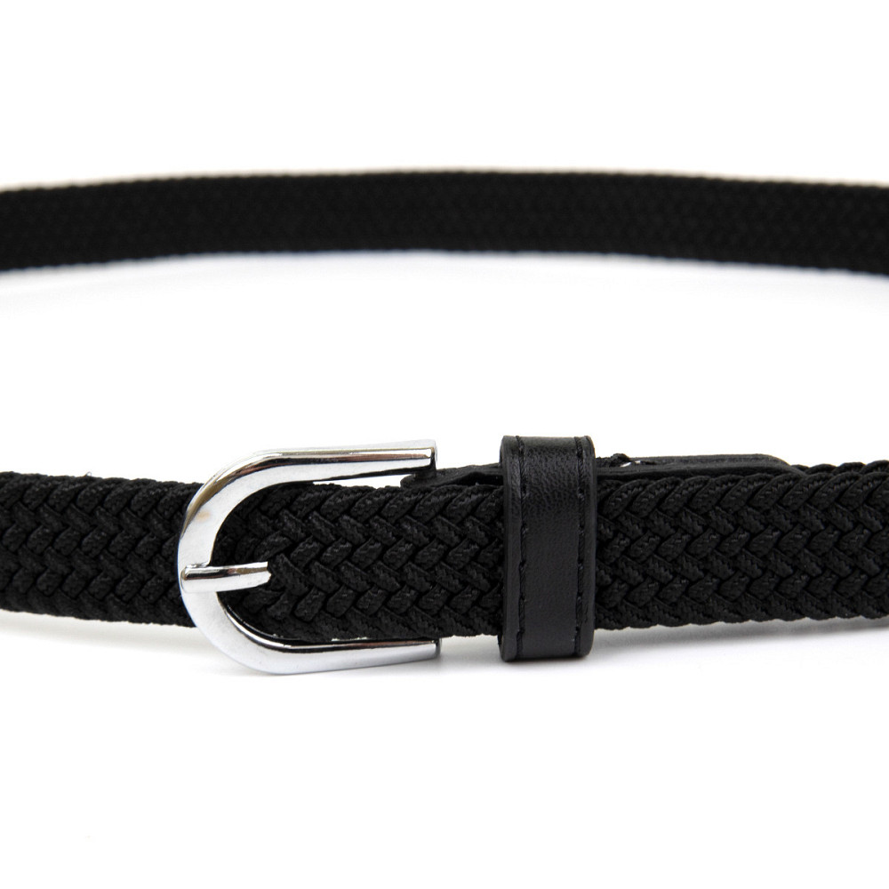 Текстильный тонкий женский ремень классика Vintage 20544 Черный Киев - изображение 6